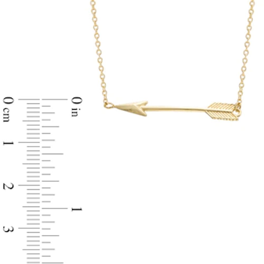 Sideways Arrow Necklace in 10K Gold|Peoples Jewellers
