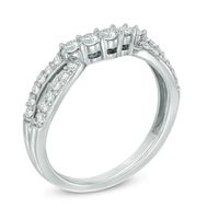 0.50 CT. T.W. Diamond Twist Contour Wedding Band in 14K White Gold|Peoples Jewellers