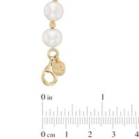 8.5-9.5mm Freshwater Cultured Pearl and Bead Strand Bracelet in Sterling Silver with 14K Gold Plate-7.25"|Peoples Jewellers