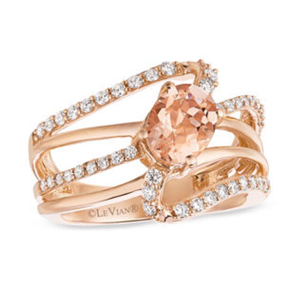 Le Vian® Morganite and 0.43 CT. T.W. Diamond Ring in 14K Strawberry Gold™|Peoples Jewellers