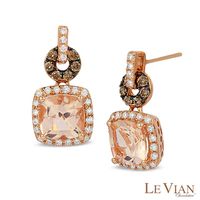 Le Vian® Morganite and 0.31 CT. T.W. Diamond Earrings in 14K Strawberry Gold™|Peoples Jewellers
