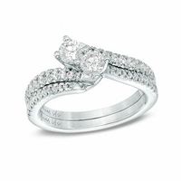 Ever Us™ CT. T.W. Two-Stone Diamond Bypass Ring in 14K Gold|Peoples Jewellers