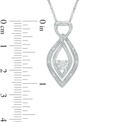 5.0mm Heart-Shaped Lab-Created White and Pink Sapphire Double Heart Pendant  in Sterling Silver