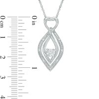 5.0mm Lab-Created White Sapphire and Diamond Accent Kite-Shaped with Heart Pendant in Sterling Silver|Peoples Jewellers