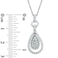 0.50 CT. T.W. Diamond Teardrop Cluster Pendant in 10K White Gold|Peoples Jewellers