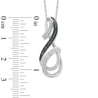 Enhanced Black and White Diamond Accent Beaded Infinity Ribbon Pendant in Sterling Silver|Peoples Jewellers