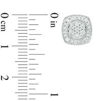 0.50 CT. T.W. Composite Diamond Cushion Frame Vintage-Style Stud Earrings in 10K White Gold|Peoples Jewellers