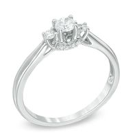 0.23 CT. T.W. Diamond Three Stone Engagement Ring in 10K White Gold|Peoples Jewellers