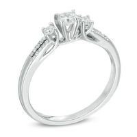 0.36 CT. T.W. Diamond Three Stone Split Shank Engagement Ring in 10K White Gold|Peoples Jewellers