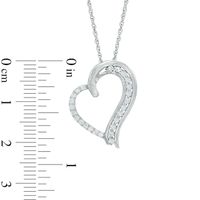 0.23 CT. T.W. Diamond Tilted Heart Pendant in 10K White Gold|Peoples Jewellers