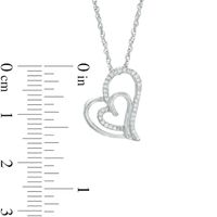 0.11 CT. T.W. Diamond Tilted Double Heart Pendant in 10K Gold|Peoples Jewellers