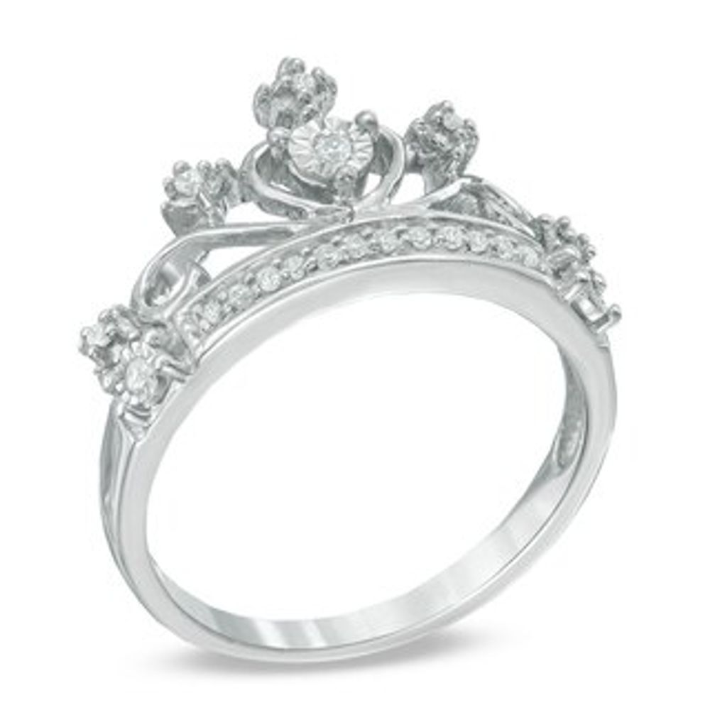 0.11 CT. T.W. Diamond Tiara Ring in Sterling Silver|Peoples Jewellers