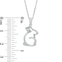Diamond Accent Sitting Rabbit Pendant in Sterling Silver|Peoples Jewellers