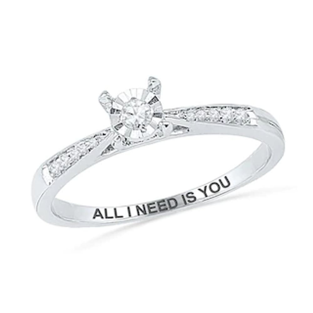 0.09 CT. T.W. Diamond Promise Ring in 10K White Gold (17 Characters)|Peoples Jewellers