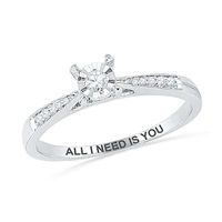 0.09 CT. T.W. Diamond Promise Ring in 10K White Gold (17 Characters)|Peoples Jewellers