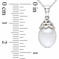 9.5-10.0mm Freshwater Cultured Pearl Necklace in 10K White Gold-17"|Peoples Jewellers