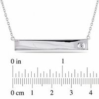 White Sapphire Bar Necklace in Sterling Silver - 17"|Peoples Jewellers