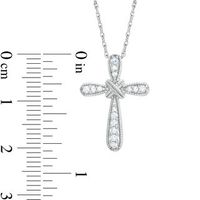 0.15 CT. T.W. Diamond Vintage-Style Cross "X" Pendant in Sterling Silver|Peoples Jewellers