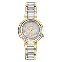 Ladies' Citizen Eco-Drive® L Sunrise Diamond Accent Two-Tone Watch (Model: EM0324-58D)|Peoples Jewellers