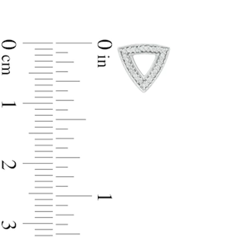 0.09 CT. T.W. Diamond Open Triangle Stud Earrings in Sterling Silver|Peoples Jewellers