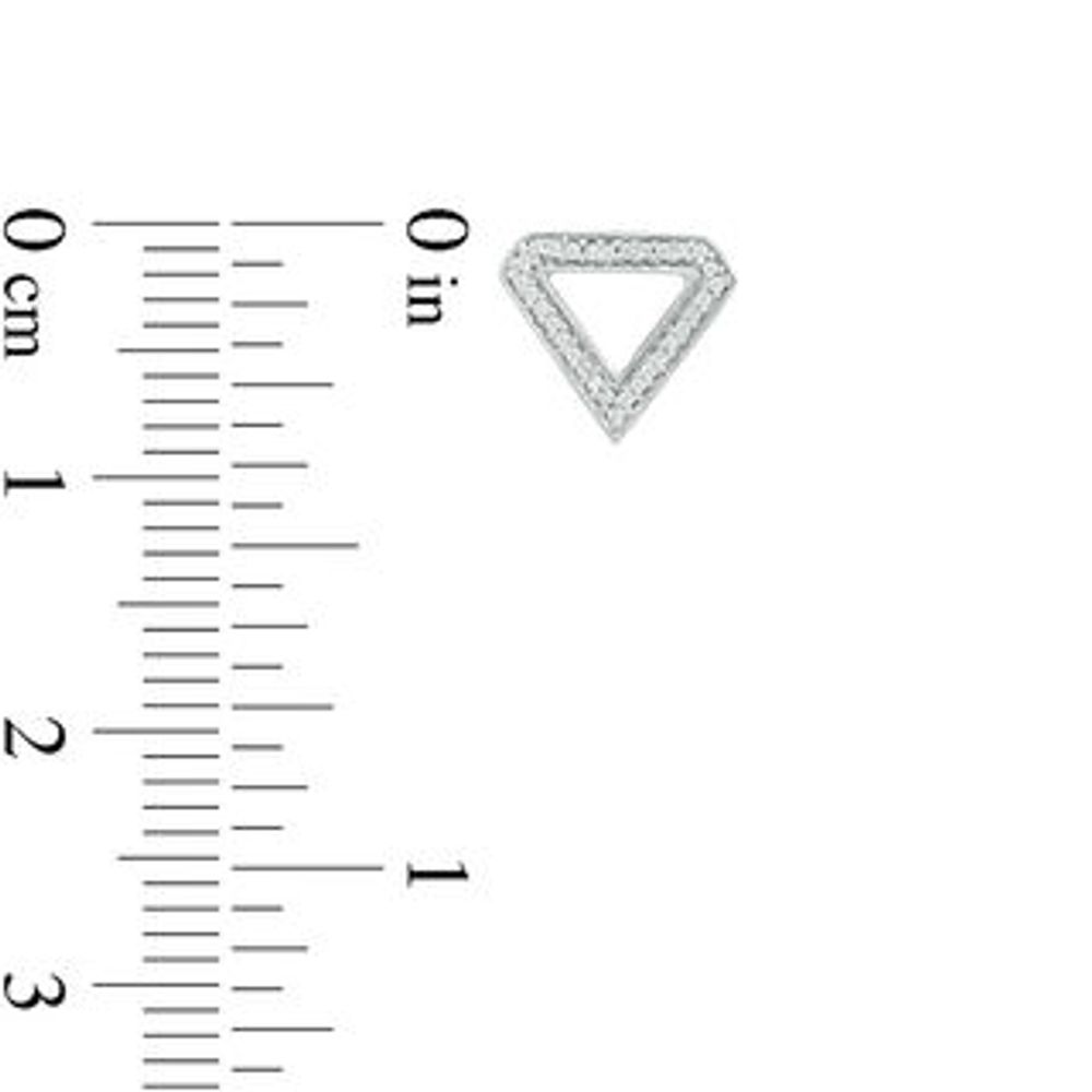 0.09 CT. T.W. Diamond Outline Triangle Stud Earrings in 10K White Gold|Peoples Jewellers