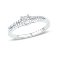 Diamond Accent Split Shank Promise Ring in 10K White Gold|Peoples Jewellers