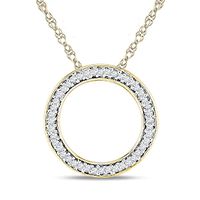 Diamond Accent Circle Pendant in 10K Gold|Peoples Jewellers