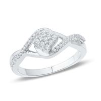 0.18 CT. T.W. Diamond Tilted Square Promise Ring in 10K White Gold|Peoples Jewellers