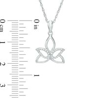 Diamond Accent Outline Lotus Flower Pendant in 10K Gold|Peoples Jewellers