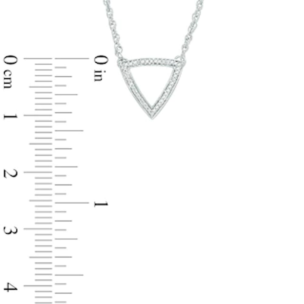Diamond Accent Outline Triangle Necklace in Sterling Silver - 17"|Peoples Jewellers