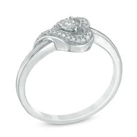 Diamond Accent Sideways Heart Ring in Sterling Silver|Peoples Jewellers