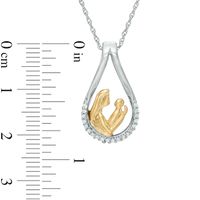 0.09 CT. T.W. Diamond Motherly Love Teardrop Pendant in Sterling Silver and 14K Gold Plate|Peoples Jewellers