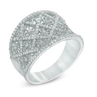 0.45 CT. T.W. Diamond Quilted Ring in 10K White Gold|Peoples Jewellers