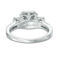 0.45 CT. T.W. Princess-Cut Diamond Past Present Future® Double Frame Engagement Ring in 10K White Gold|Peoples Jewellers