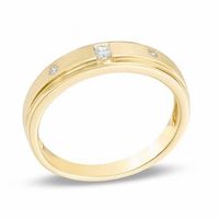 Men's 0.10 CT.T.W. Three Stone Band in 10K Gold|Peoples Jewellers