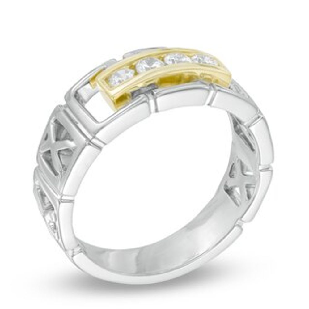 Men's 0.36 CT. T.W. Diamond Ring in Sterling Silver and 10K Gold|Peoples Jewellers