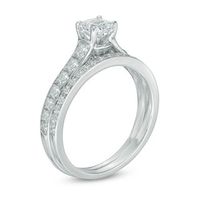 1.65 CT. T.W. Certified Canadian Cushion-Cut Diamond Bridal Set in 14K White Gold (I/I1)|Peoples Jewellers