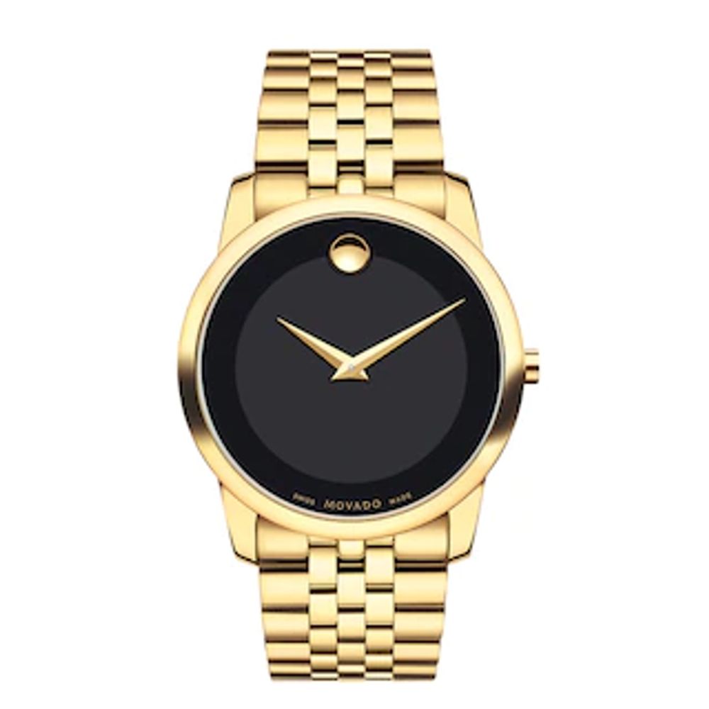 Men's Movado Gold-Tone Watch with Black Museum® Dial (Model: 606997)|Peoples Jewellers