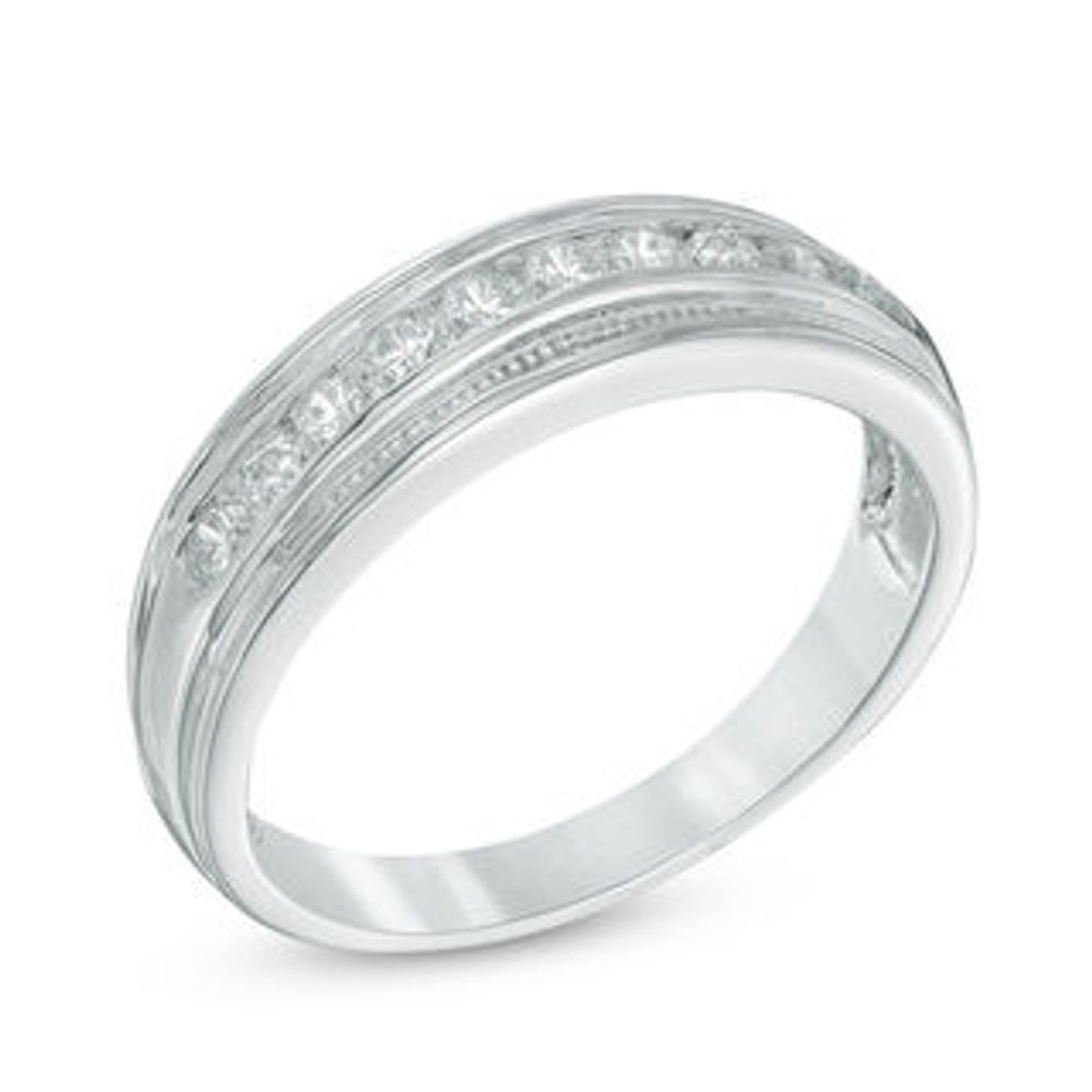 Men's 0.45 CT. T.W. Diamond Wedding Band in 10K White Gold|Peoples Jewellers