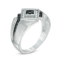 Men's 0.45 CT. T.W. Enhanced Black and White Diamond Ring in Sterling Silver|Peoples Jewellers