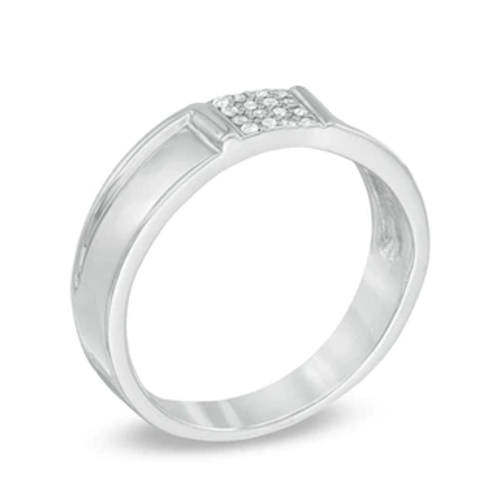Men's 0.09 CT. T.W. Diamond Wedding Band in Sterling Silver|Peoples Jewellers