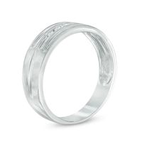 Men's 0.09 CT. T.W. Diamond Wedding Band in Sterling Silver|Peoples Jewellers