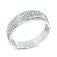 Men's Diamond Accent Wedding Band in Sterling Silver|Peoples Jewellers