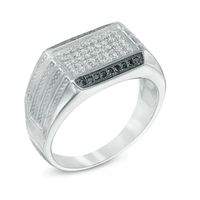 Men's 0.30 CT. T.W. Enhanced Black and White Diamond Ring in Sterling Silver|Peoples Jewellers