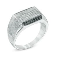Men's 0.30 CT. T.W. Enhanced Black and White Diamond Ring in 10K White Gold|Peoples Jewellers