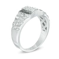 Men's 0.45 CT. T.W. Enhanced Black and White Diamond Ring in 10K White Gold|Peoples Jewellers