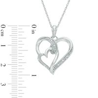 Diamond Accent Double Heart Pendant in Sterling Silver|Peoples Jewellers