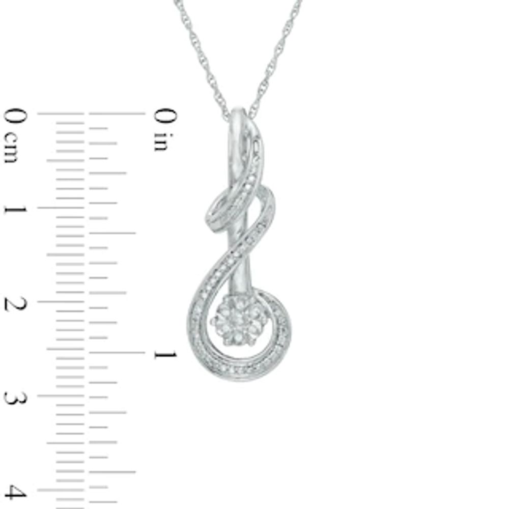 Diamond Accent Cascading Curlique Pendant in Sterling Silver|Peoples Jewellers
