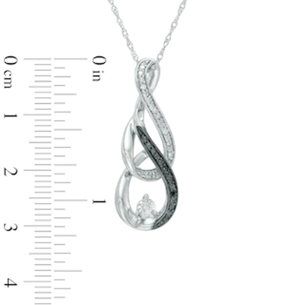 Enhanced Black and White Diamond Accent Double Infinity Pendant in Sterling Silver|Peoples Jewellers