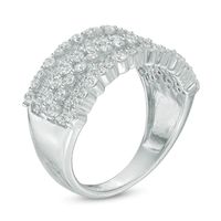 1.00 CT. T.W. Diamond Bubble Multi-Row Anniversary Band in 14K White Gold|Peoples Jewellers